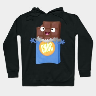 Cute happy chocolate candy bar cartoon character Hoodie